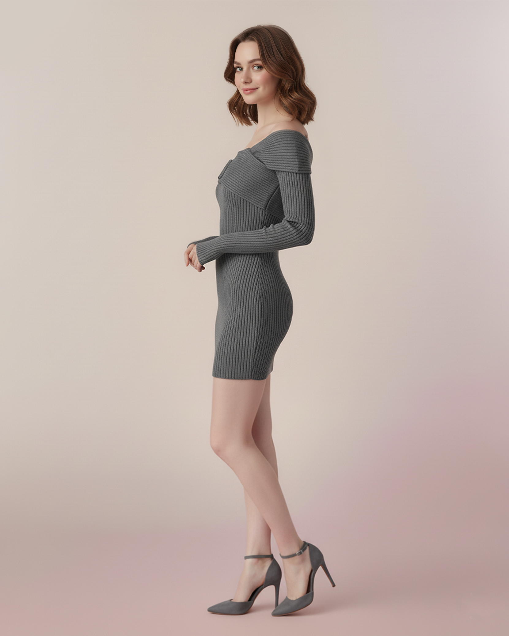 The Maddie One-Shoulder Knitted Mini Dress