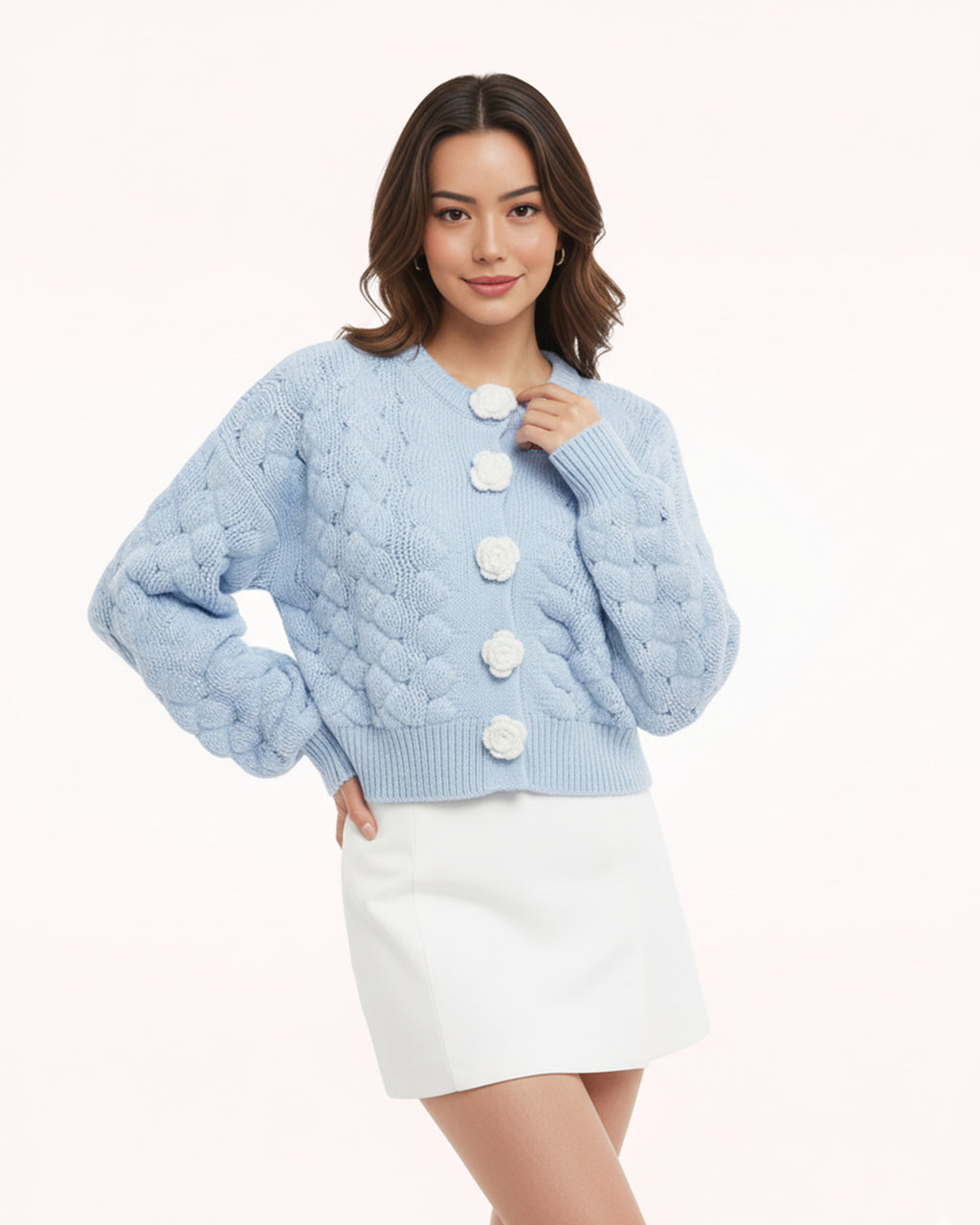 The Agnes Floral Appliqué Cardigan