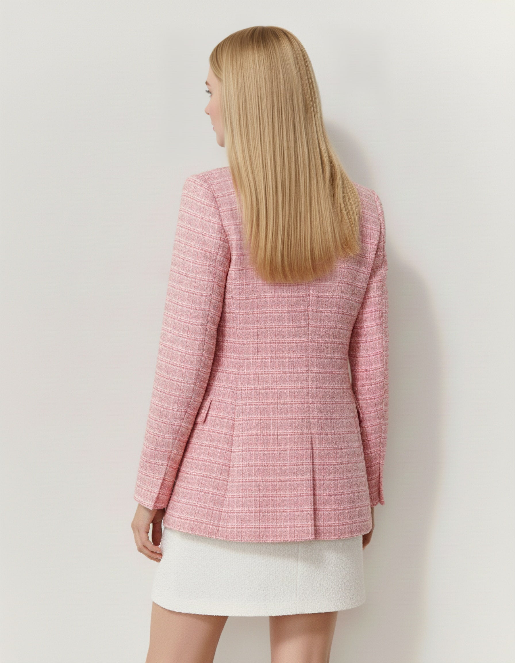 The Bella Pink Tweed Blazer