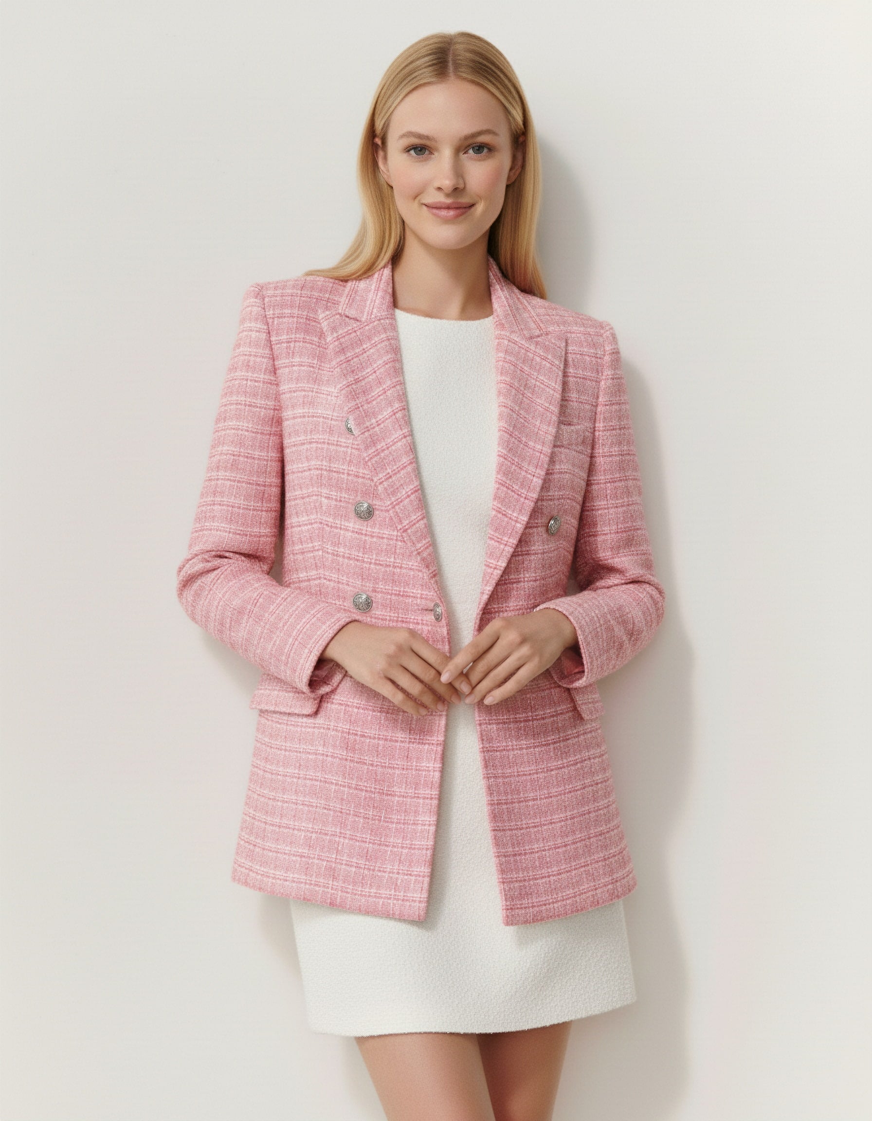 The Bella Pink Tweed Blazer