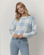 The Bianca Checkered Crop Sweater