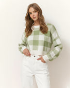 The Bianca Checkered Crop Sweater