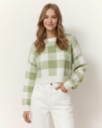 The Bianca Checkered Crop Sweater