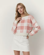 The Bianca Checkered Crop Sweater
