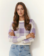 The Bianca Checkered Crop Sweater