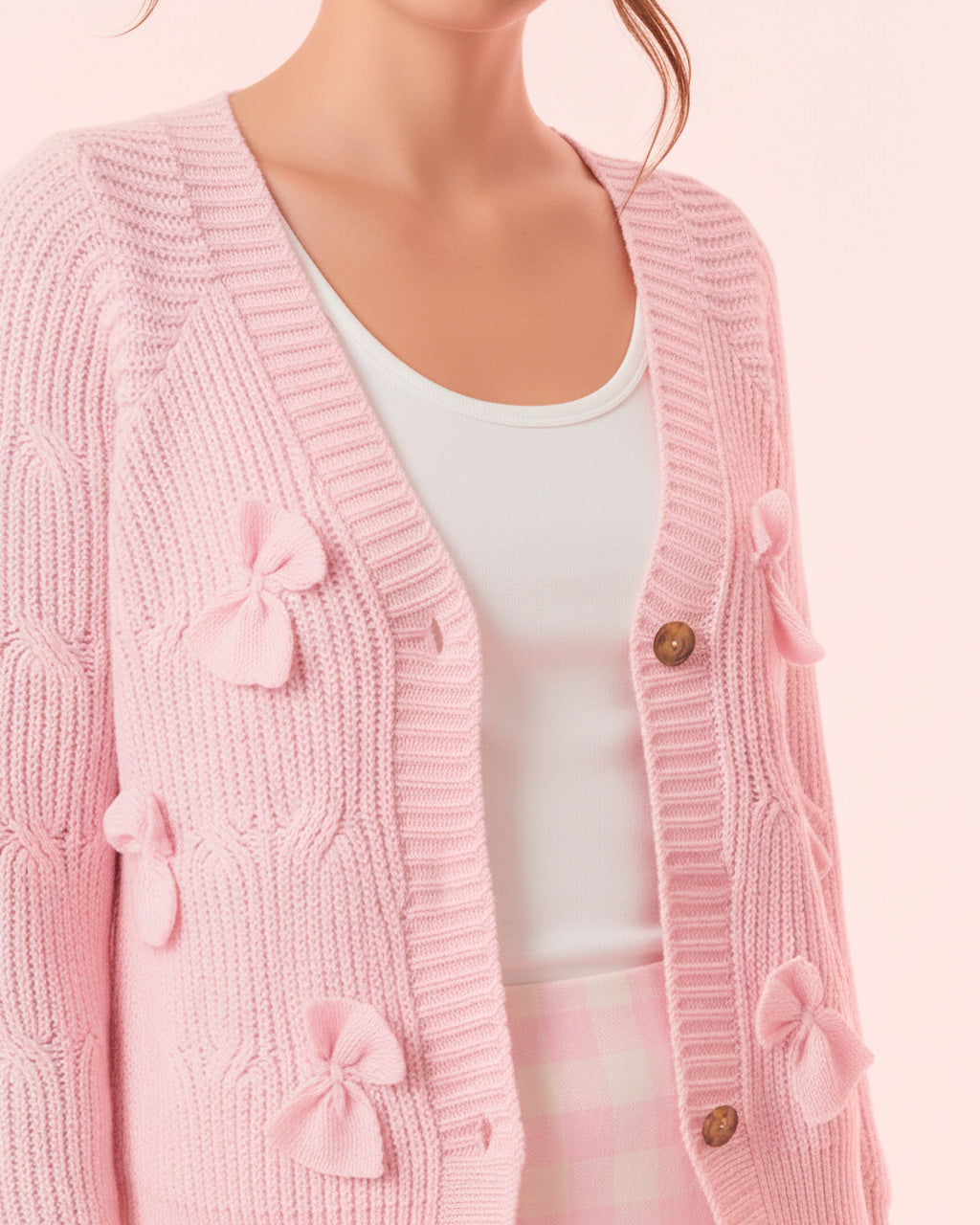 The Kimberley Pink Bow Cardigan