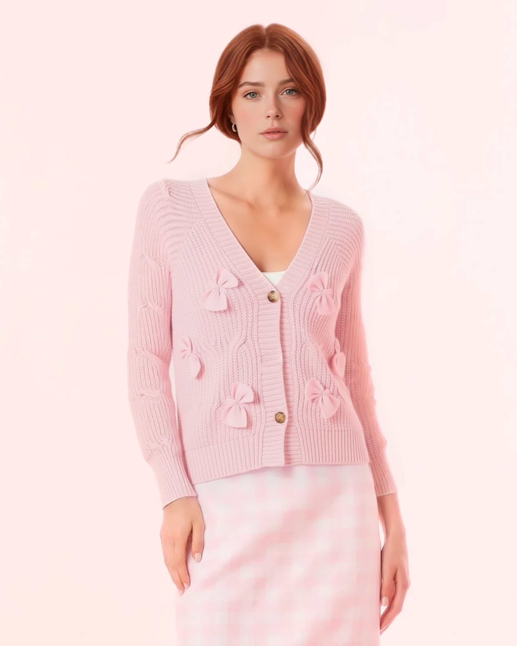 The Kimberley Pink Bow Cardigan