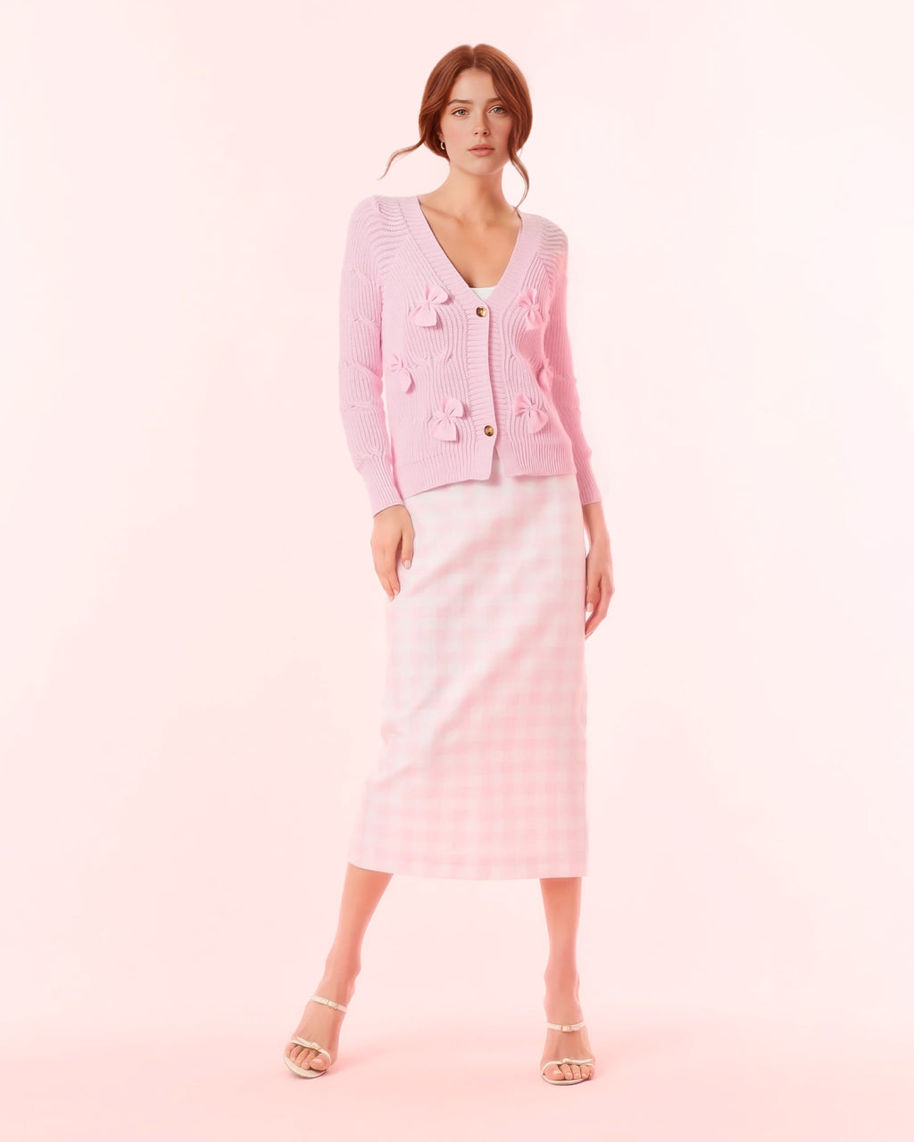 The Kimberley Pink Bow Cardigan