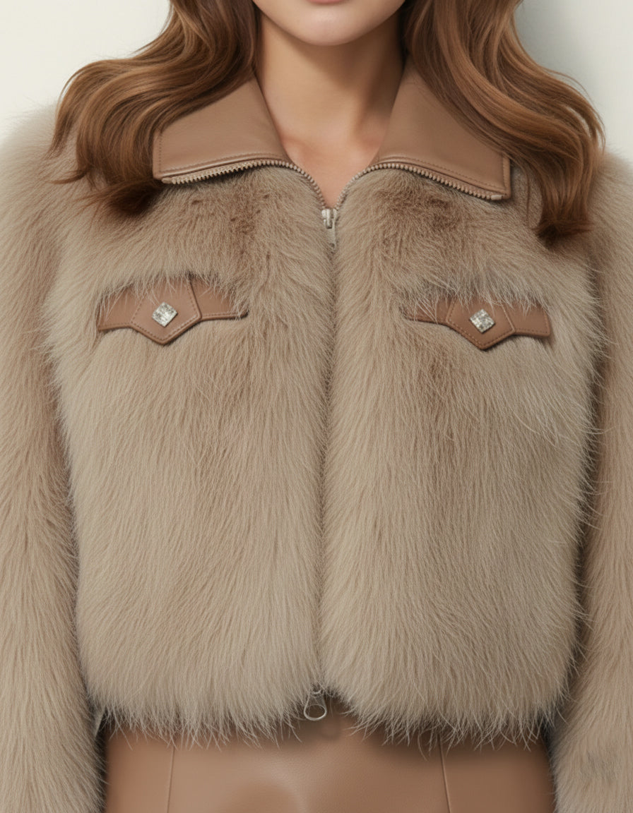 The Margaux Faux Fur Cropped Jacket