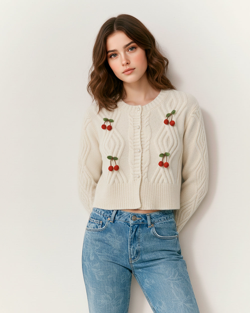 The Sylvie Cherry Crop Sweater