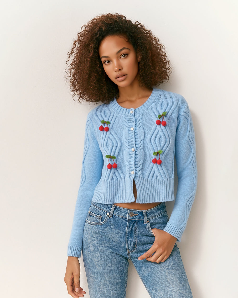 The Sylvie Cherry Crop Sweater