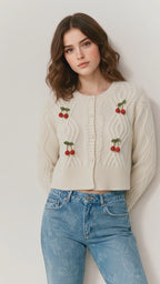 The Sylvie Cherry Crop Sweater